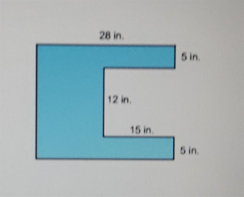 What is the area of this composite figure? A) 130 in2 B) 280 in2 C) 436 in2 D) 616 in-example-1