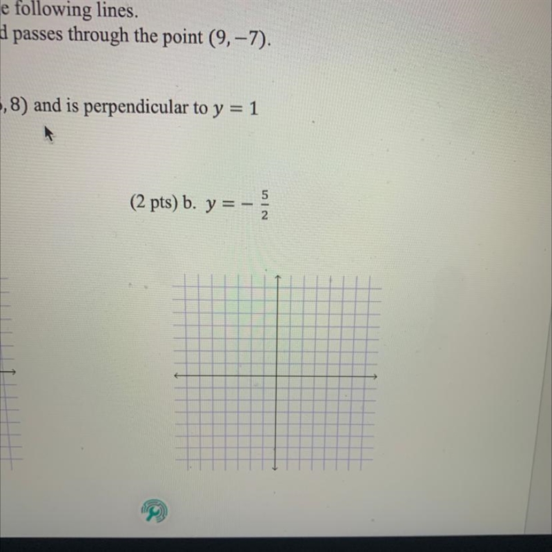 Graph the following line: b. y= -5/2-example-1