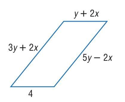 Solve for the value of X in the parallelogram below. X = _____-example-1