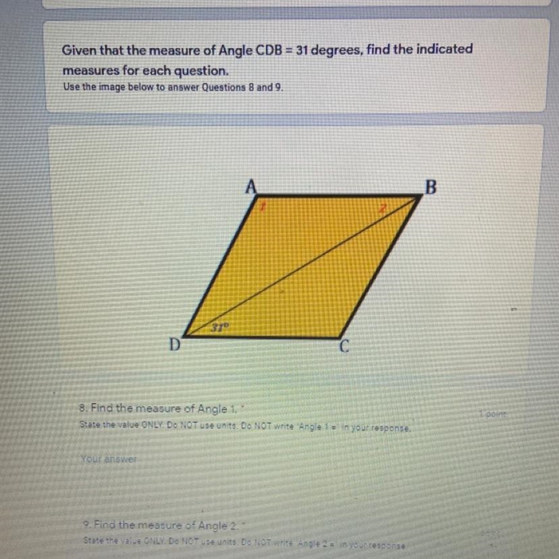 Find the measure of Angel 1 and 2.-example-1