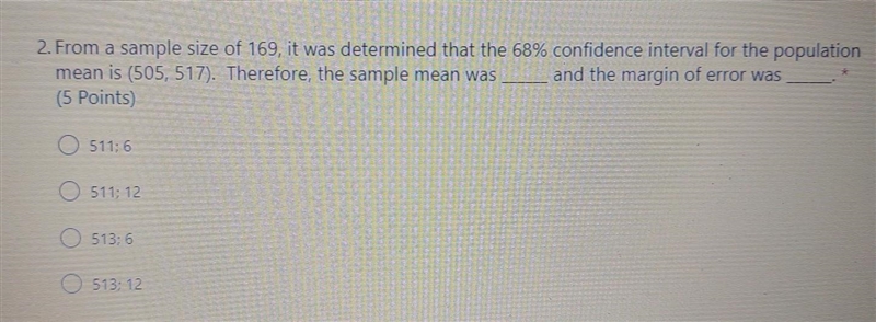 From a sample size of 169, it was determined that the 68% confidence interval for-example-1