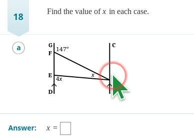 HELP Find the value of x in each case. Picture down below-example-1