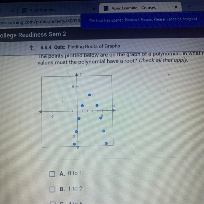 HELP ASAP PLZ 100 points THE POINTS PLOTTED BELOW ARE ON THE GRAPH OF A POLYNOMIAL-example-1