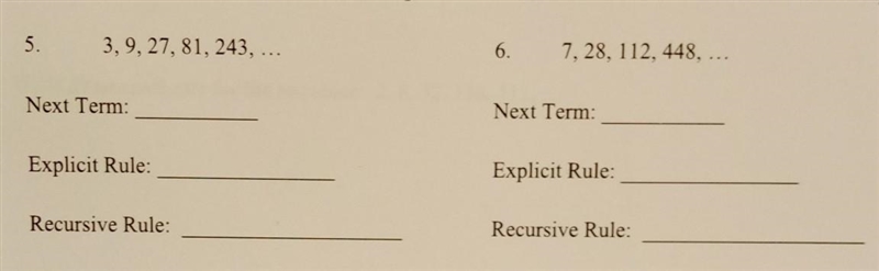 Find the next term is in the explicit and recursive rule for the in term of the sequence-example-1