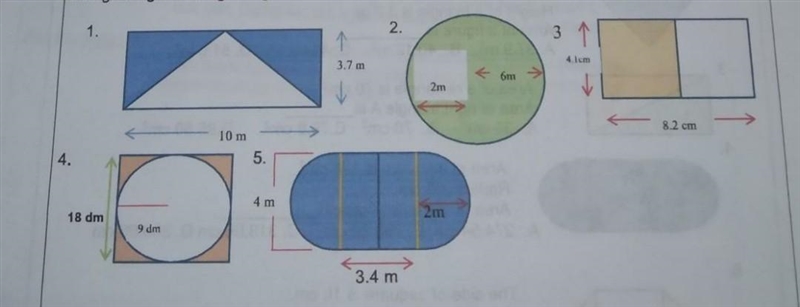 Directions: Find the area of each shaded region. Assume that all angles that appear-example-1