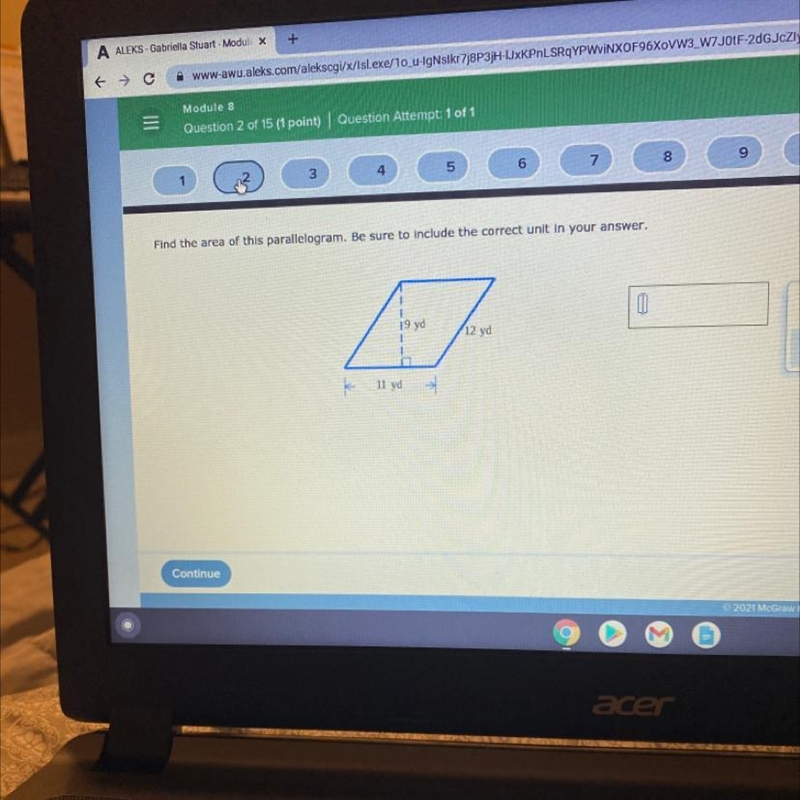 Find the area of this parallelogram. Be sure to include the correct unit in your answer-example-1