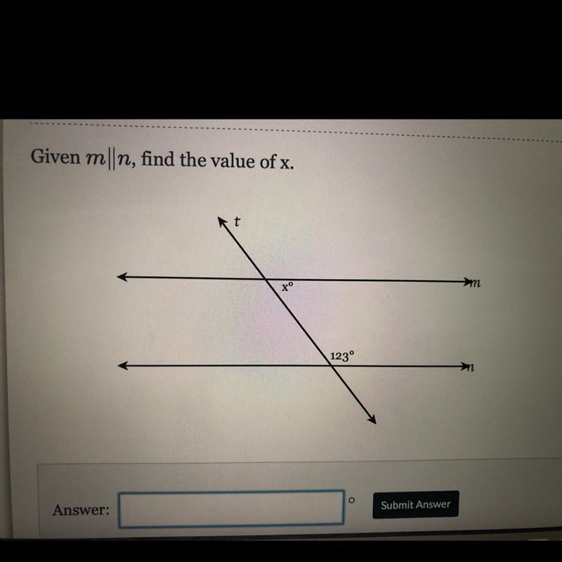 Given m||n, find the value of x.-example-1