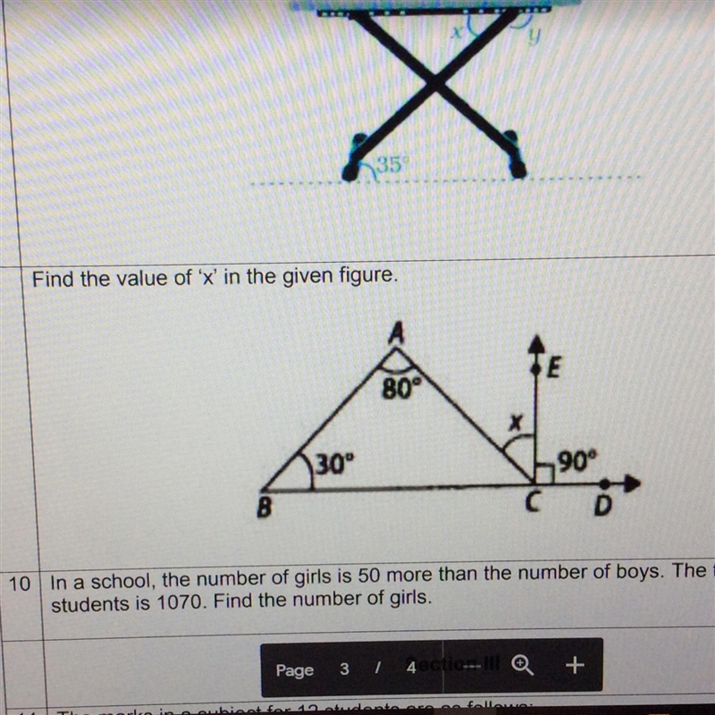 Find the value of x in the given figure-example-1