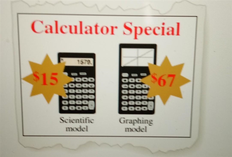 last month, a bookstore ran the following at and sold 85 calculators, generating $4,083 in-example-1