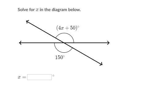 I cannot find x. All i knowis that 4x+50+150+____=360 good luck :) wait i got the-example-1