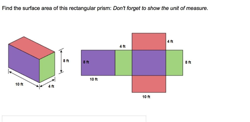 Find the surface area of this rectangular prism: Don't forget to show the unit of-example-1