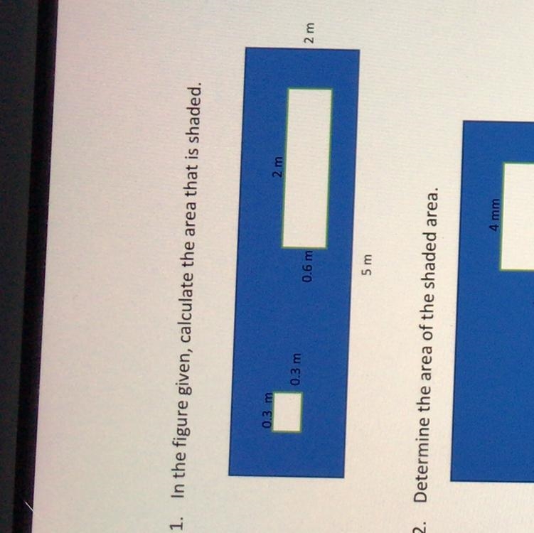 1. In the figure given, calculate the area that is shaded.-example-1