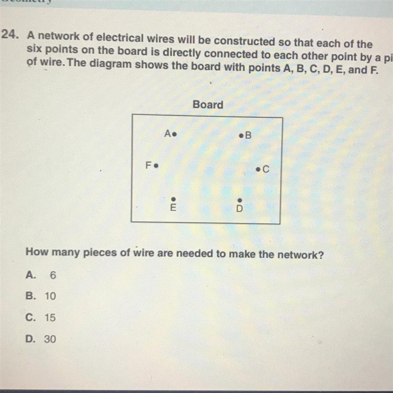 A network of electrical wires will be constructed so that each of the six points on-example-1