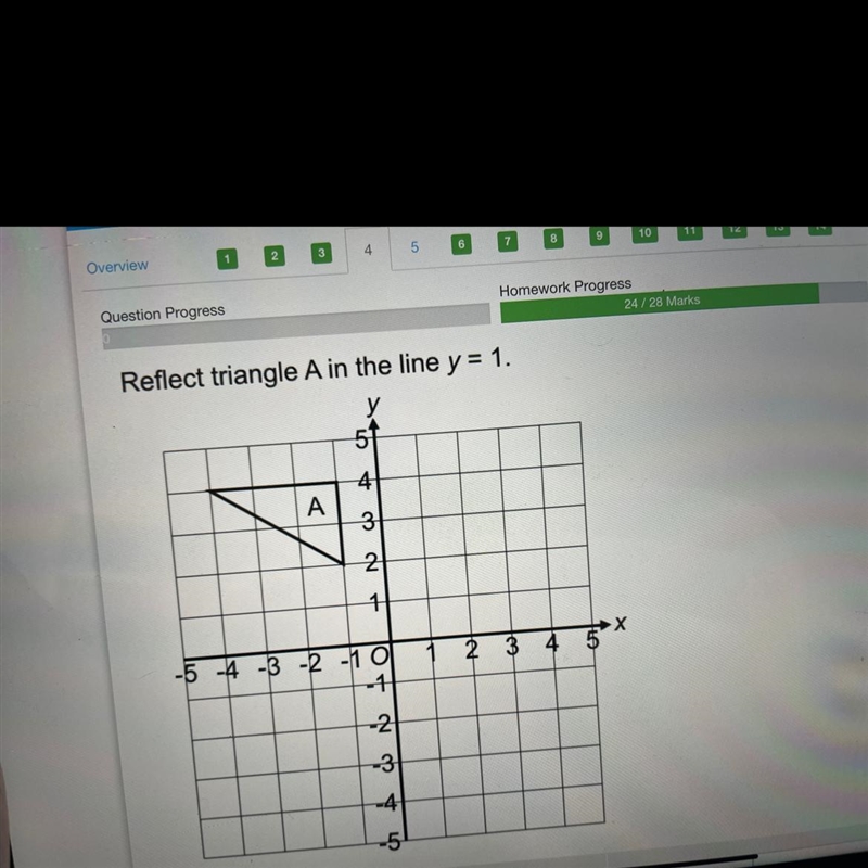 Reflect triangle A in the line Y = 1-example-1