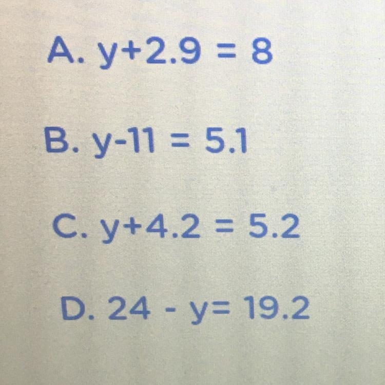 . Which equation has y=5.1 HELP IM CLUELESS-example-1