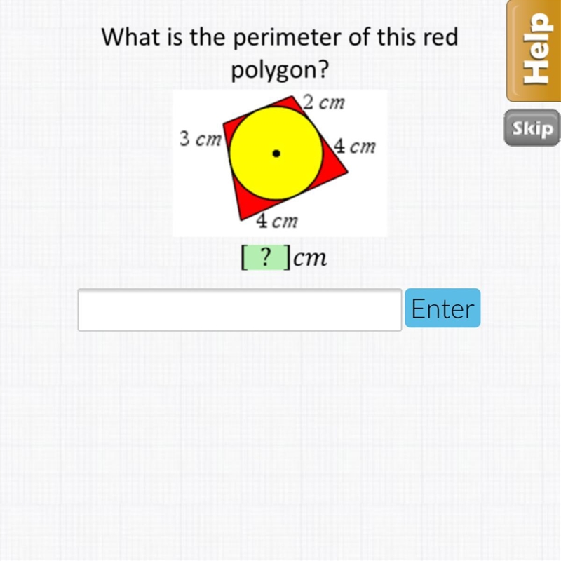 What is the perimeter of this red polygon ??-example-1