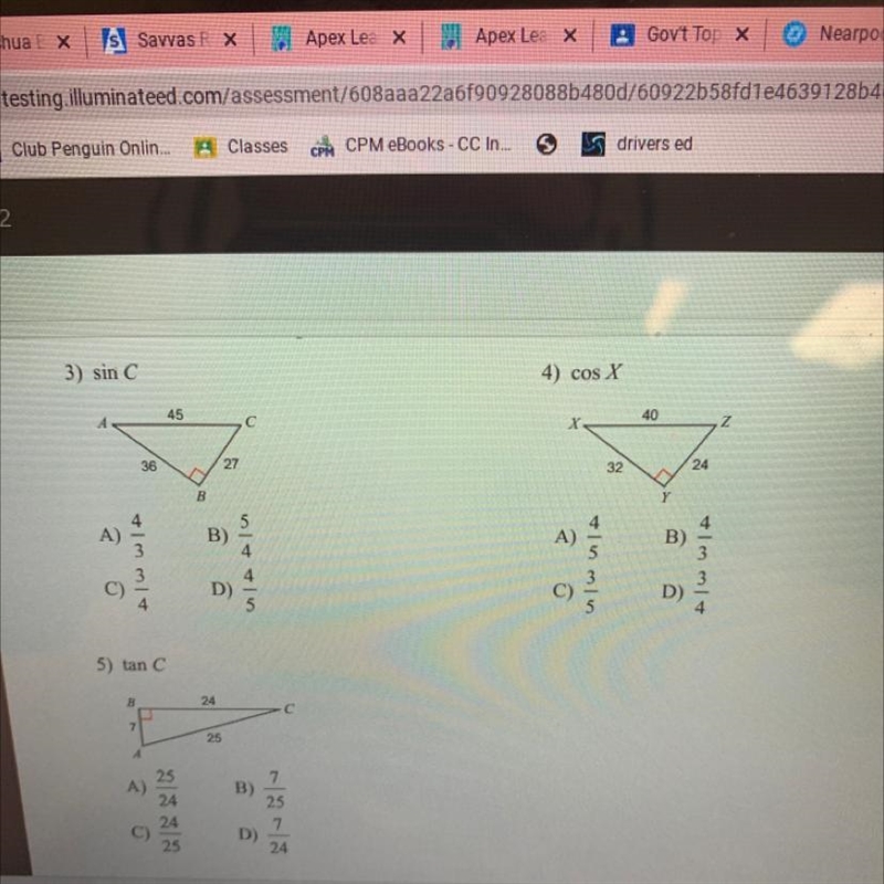 Find the value of each trigonometric ratio-example-1