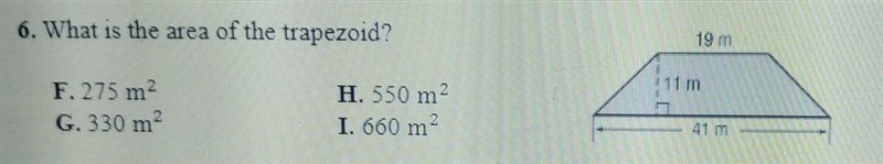 6. What is the area of he trapezoid? Help Please ​-example-1