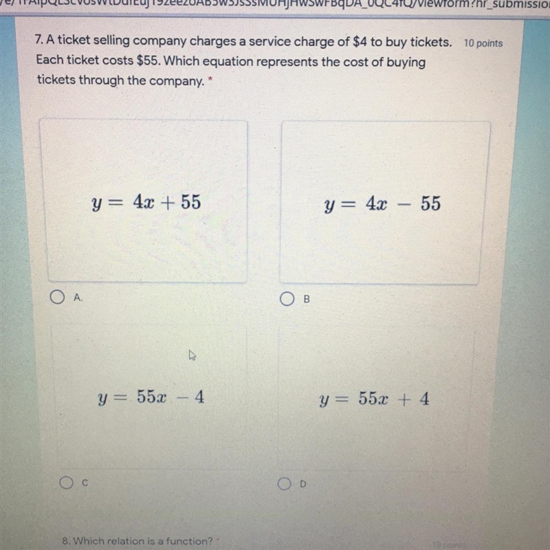 A ticket selling company charges a service charge of $4 to buy tickets. Each ticket-example-1