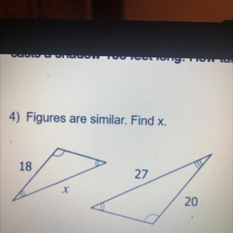 Figures are similar. Find x.-example-1