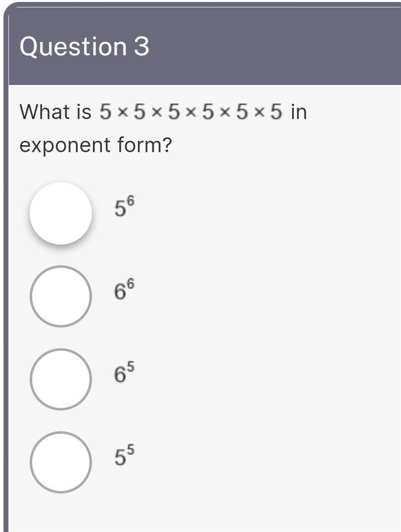 What is the exponent form is this? ​-example-1