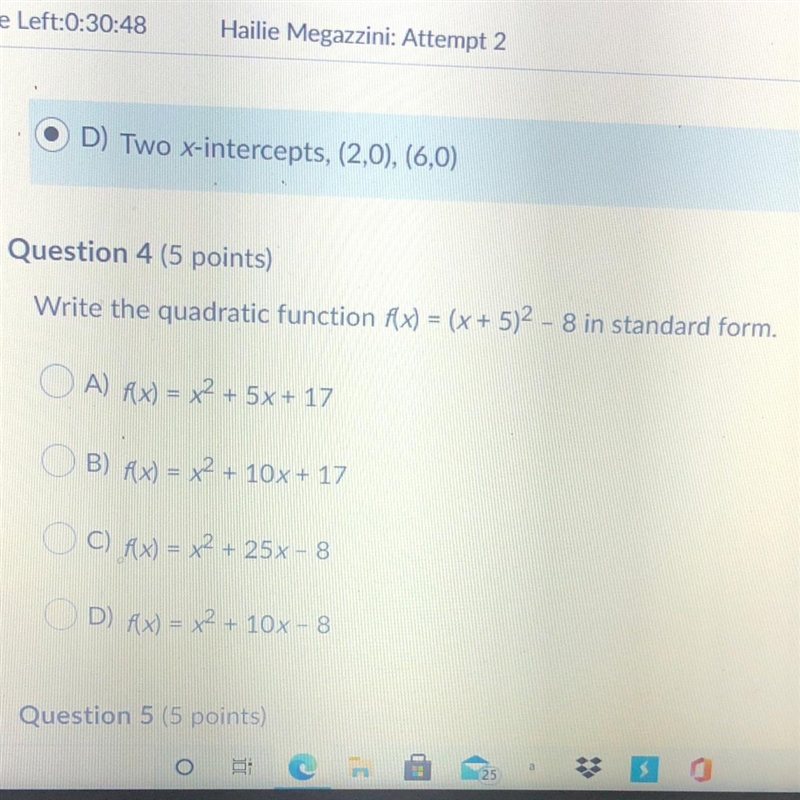 Write the quadratic function in standard form-example-1