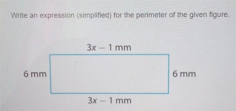 PLEASE HELP! write an expression ( simplified ) for the perimeter of the given figure-example-1