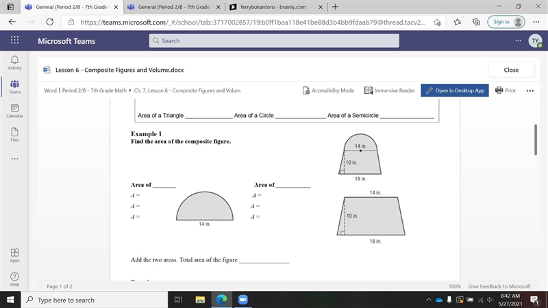 Find the area of the composite figure-example-1