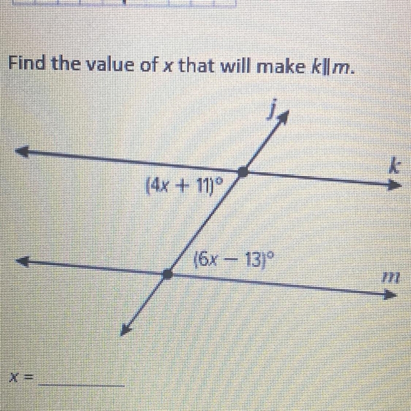 Find the value of x that will make kllm.-example-1