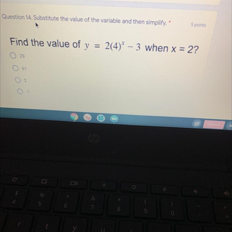 Substitute the value of the variable and then simplify￼-example-1