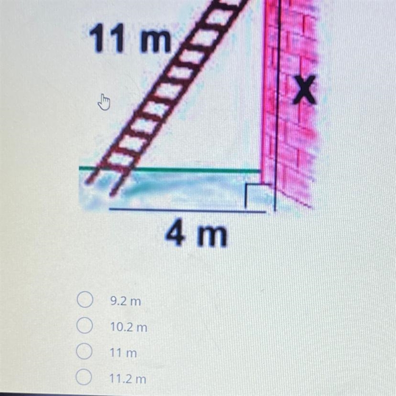 How far off the ground is the top of the ladder? URGENT PLS HELP-example-1