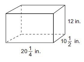 A container in the shape of a rectangular prism is shown. What is the volume, in cubic-example-1