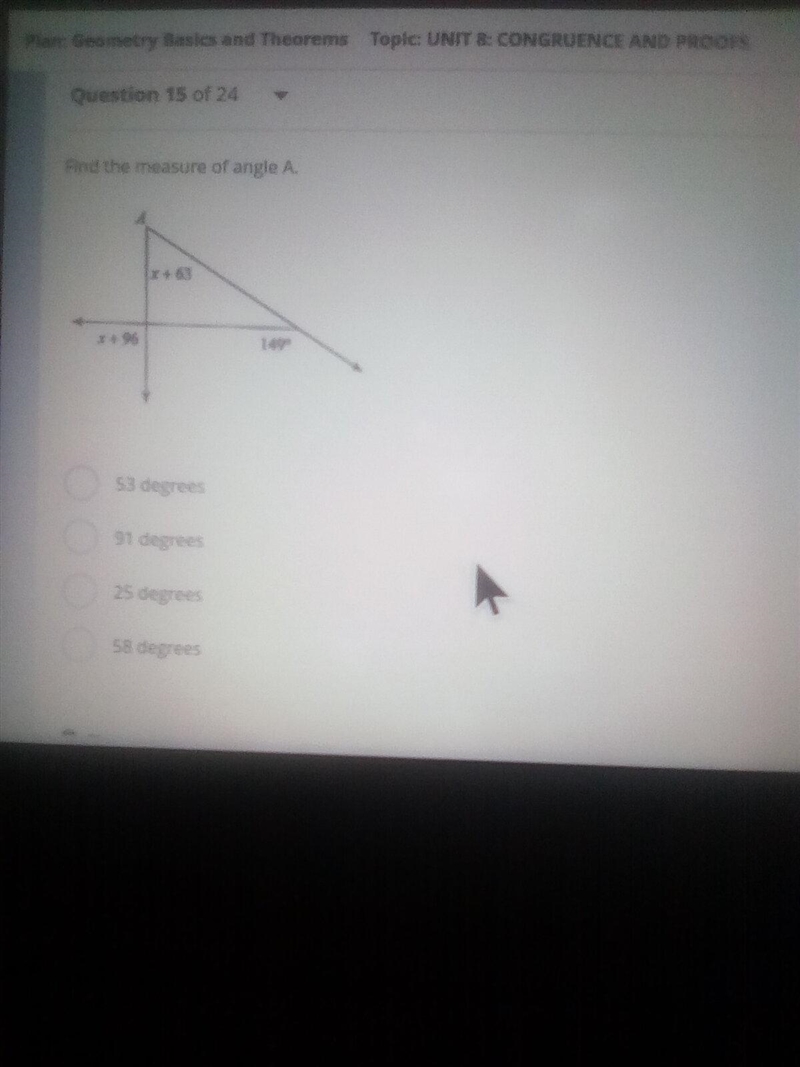 Find the measure of A as indicates in the picture. In case the picture blurs Top angle-example-1