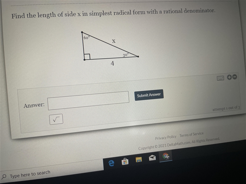 Find the length of side x-example-1