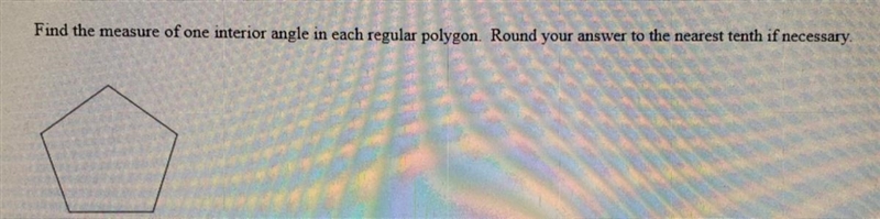 Find the measure of one interior angle in each regular polygon. Plz-example-1