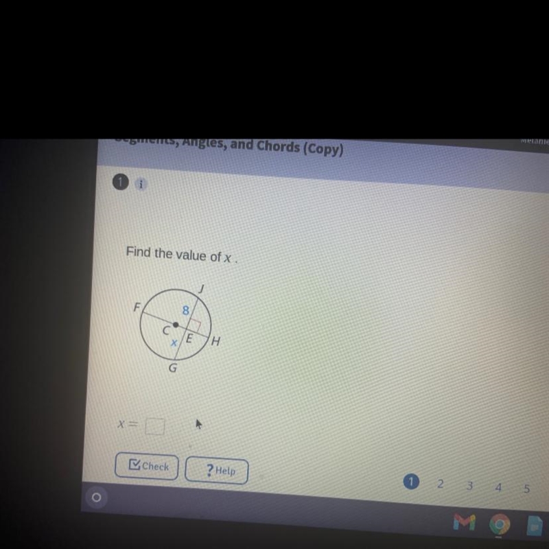 Find the value of x. F 8 E Х Н. Х --example-1