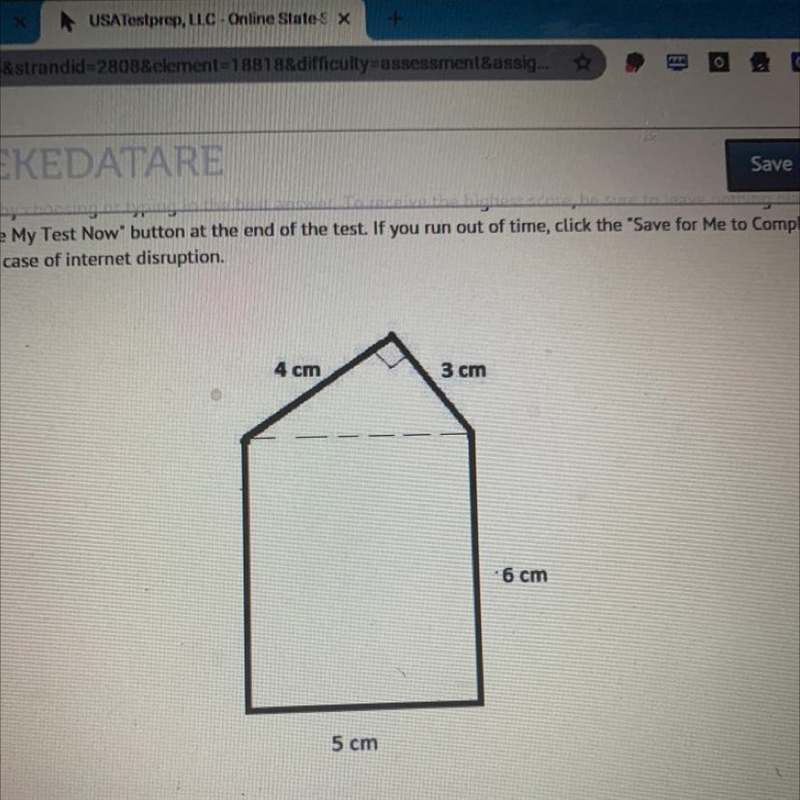 Find the area of the figure. A) 30 cm B) 36 cm? 42 cm? D 48 cm 12 2-example-1