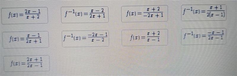 HELP match the function with its inverse​-example-1