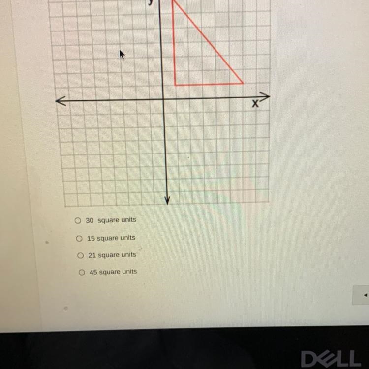 Find the approximate area of the triangle. 30 square 15 square 21 square 45 square-example-1