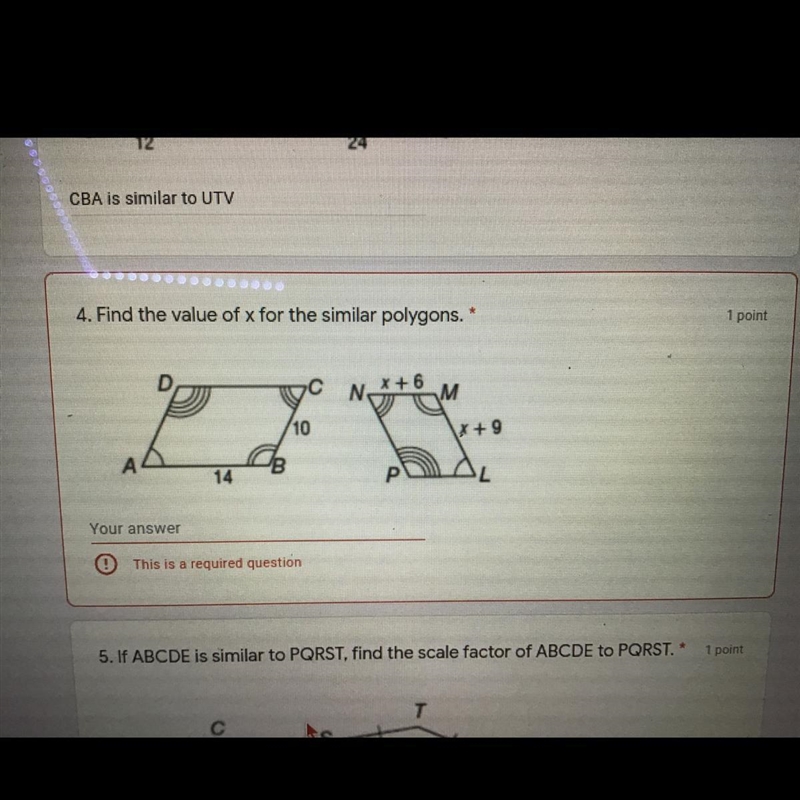 Find value of x for both-example-1