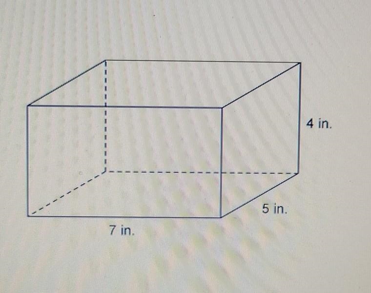 What is the volume of the right rectangular prism? A. 16 in³ B. 64 in³ C. 140 in³ D-example-1