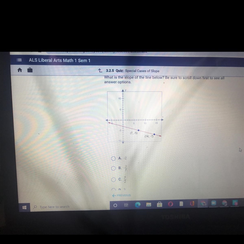 What is the slope of the line below? Be sure to scroll down first to see all answer-example-1