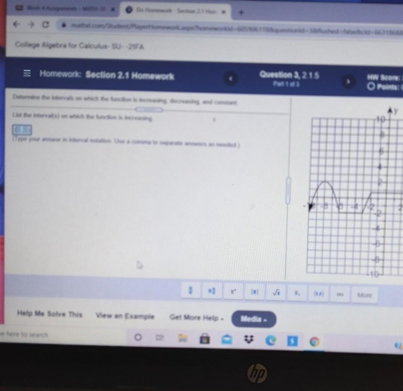 Part 1 of 3 HW Score: 25.71%, 3.6 of 14 points Points: 0 of 1 Determine the intervals-example-1