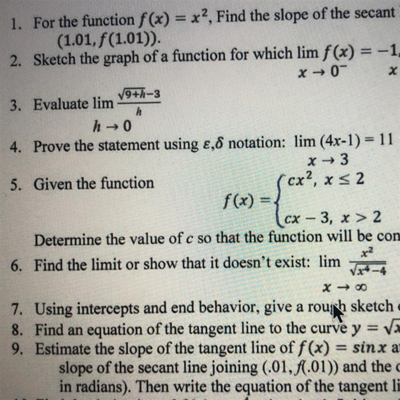 5. Given the function (cxl, x < 2 f(x) = CX - 3, x > 2 Determine the value of-example-1