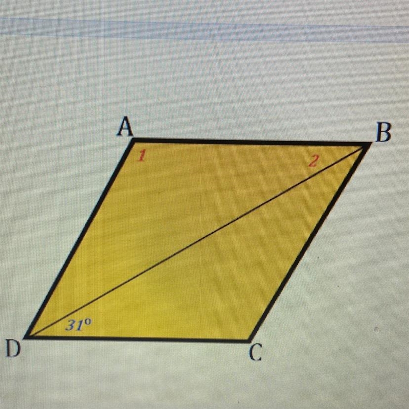 Given that the measure of Angle CDB = 31 degrees find the indicated measures for angle-example-1