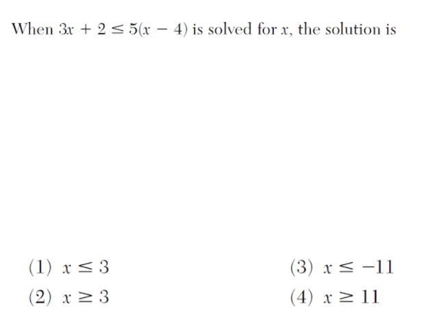 When 3x+2≤5(x-4) is solved for x, the solution is?-example-1