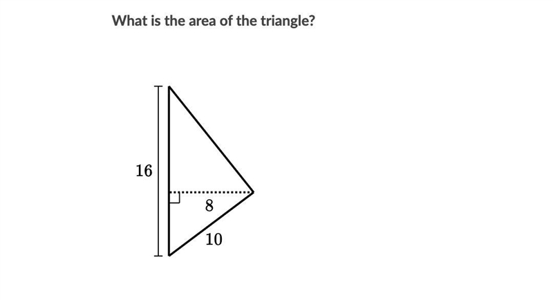 FIND THE AREA OF A TRIANGLE-example-1