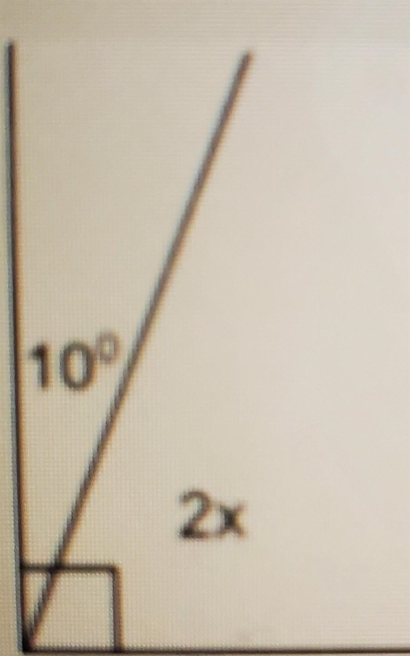 What is the value of x A) 20 B) 40 C) 45 D) 85​-example-1