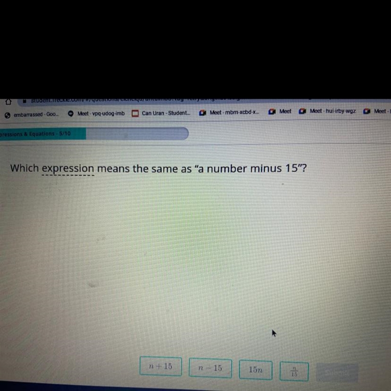 Corey thinks that 5 + n means 5 plus a number. Is Corey correct?-example-1