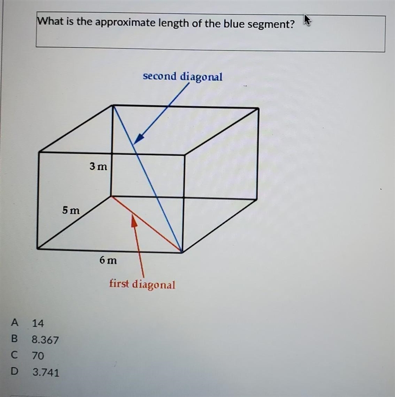 What is the approximate length of the blue segment?​-example-1